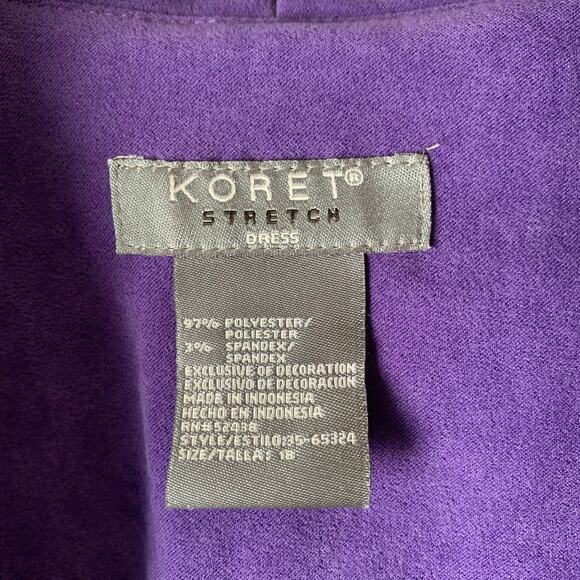Koret Vintage Purple Blazer Jacket Stretch Embroidered Front Square Button Sz 18 - Picture 10 of 16